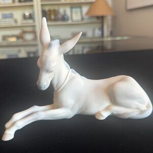 Lladro Children’s Nativity, Lying Donkey, Bisque Porcelain - Vintage